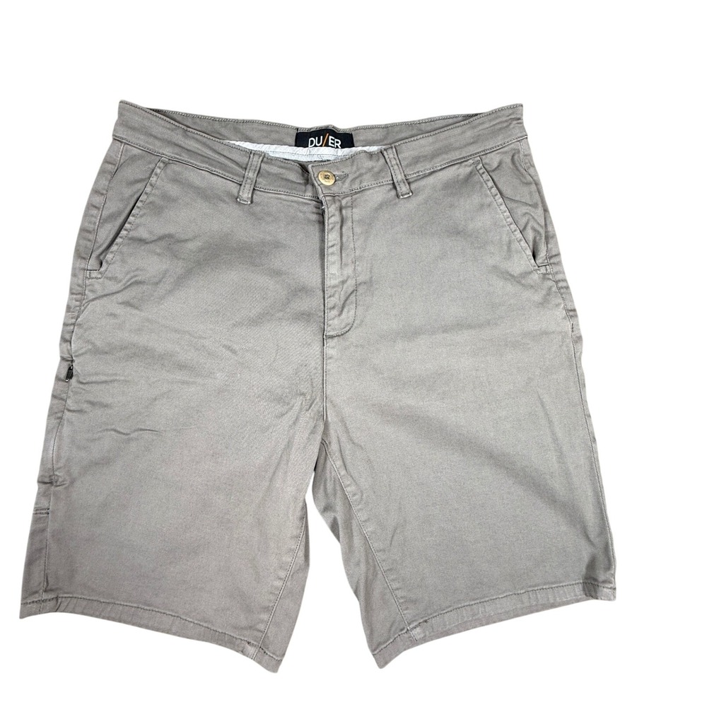 DU/ER Shorts Mens 34 khaki Live Free Adventure Performance 9 Inseam
